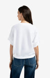 YAYA - Short Sleeve Jersey Rib Top in Pure White