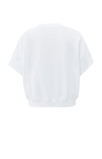YAYA - Short Sleeve Jersey Rib Top in Pure White