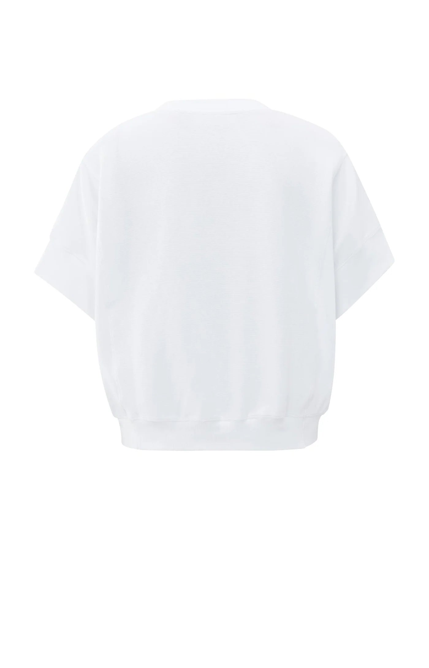 YAYA - Short Sleeve Jersey Rib Top in Pure White