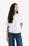 YAYA - Short Sleeve Jersey Rib Top in Pure White