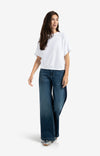 YAYA - Short Sleeve Jersey Rib Top in Pure White