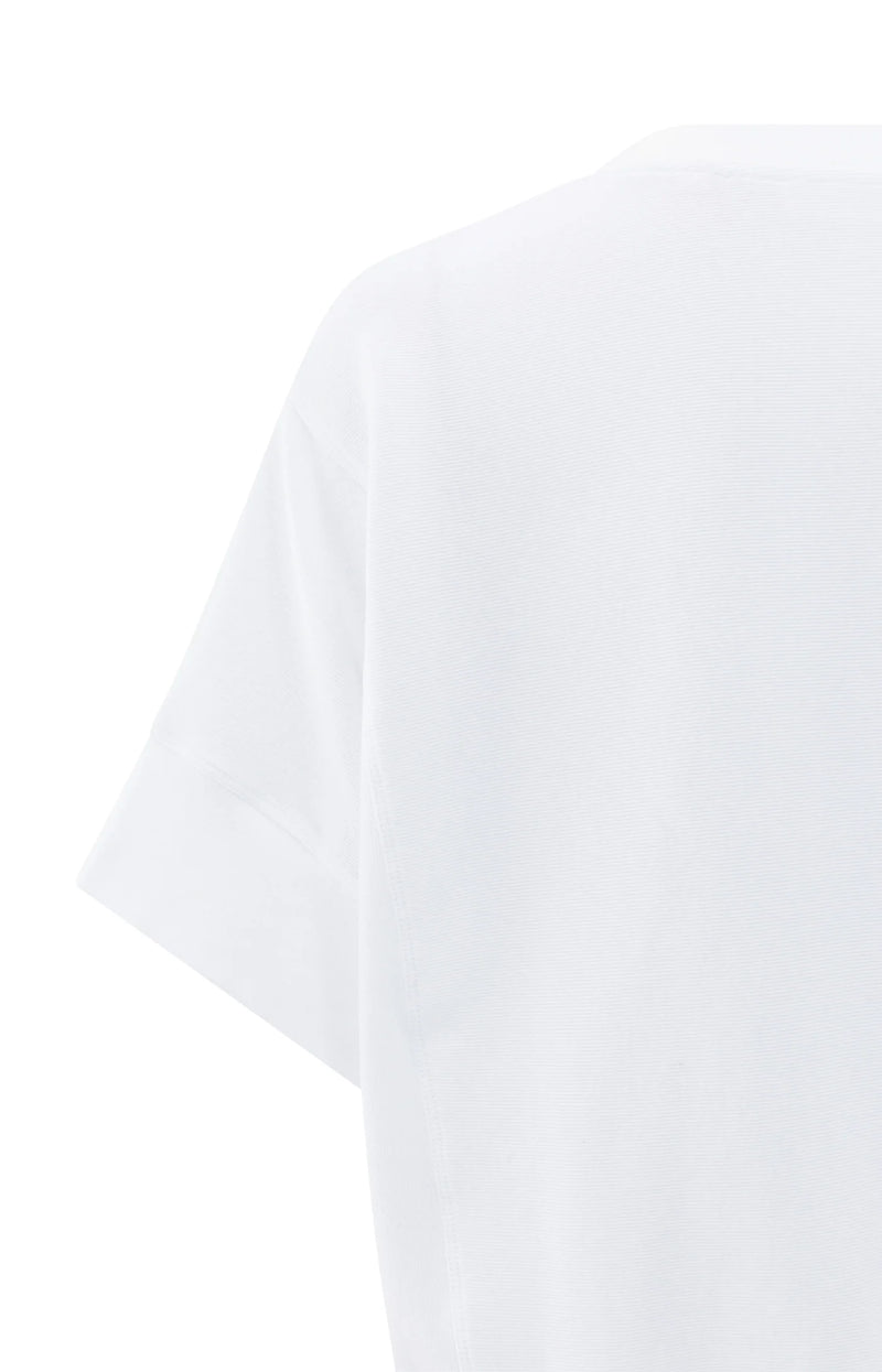 YAYA - Short Sleeve Jersey Rib Top in Pure White