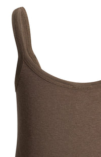 YAYA - Singlet with Mesh Edge in Creme Beige