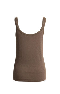 YAYA - Singlet with Mesh Edge in Creme Beige