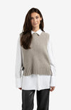 YAYA - Ribbed Sleeveless Sweater with Side Buckles