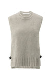 YAYA - Ribbed Sleeveless Sweater with Side Buckles