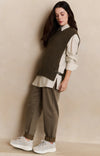 YAYA - Ribbed Sleeveless Sweater with Side Buckles