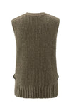 YAYA - Ribbed Sleeveless Sweater with Side Buckles