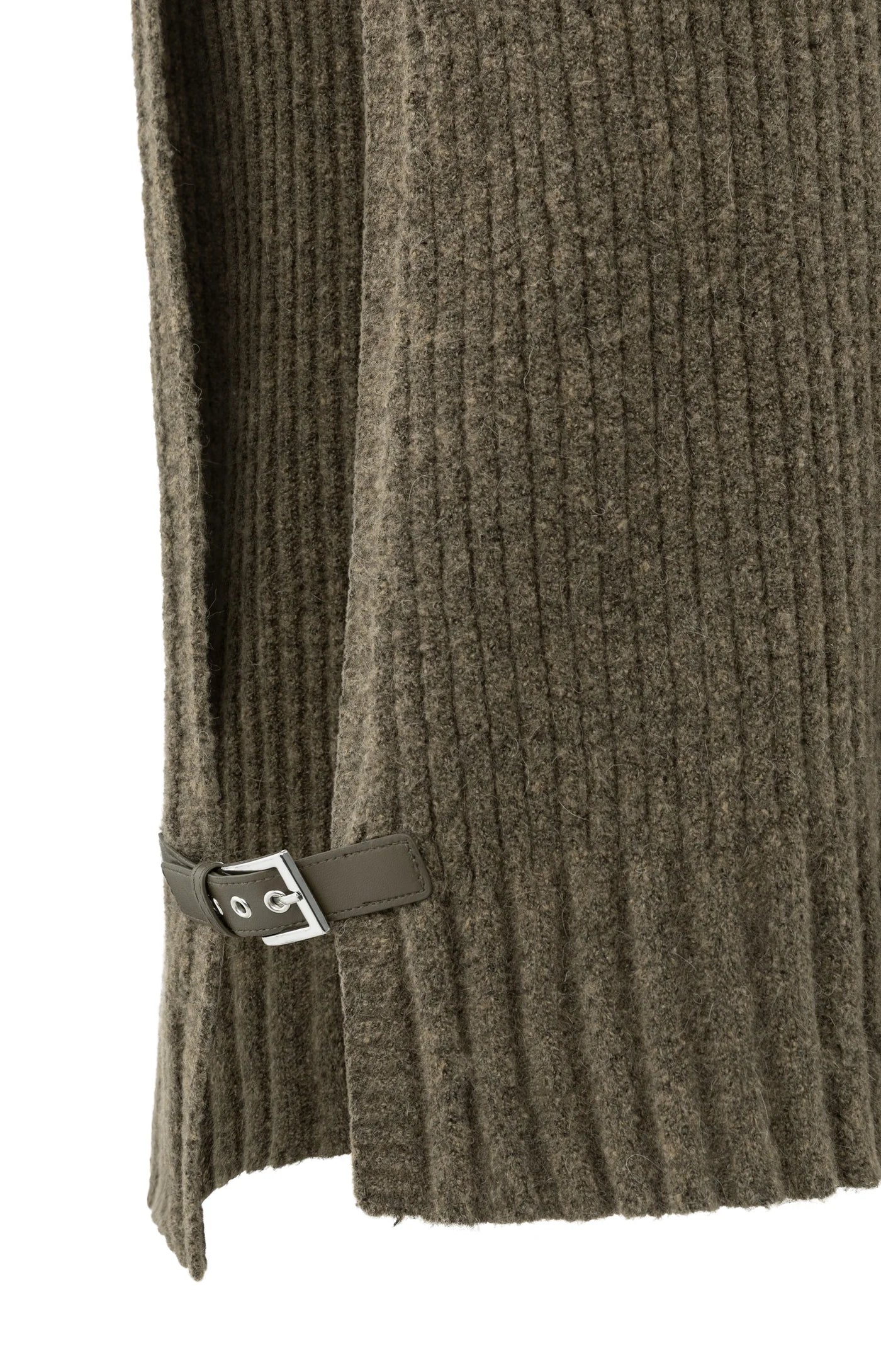 YAYA - Ribbed Sleeveless Sweater with Side Buckles