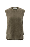 YAYA - Ribbed Sleeveless Sweater with Side Buckles