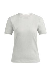 YAYA - Ribbed T-Shirt in Mist Green Melange