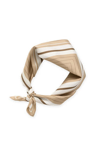 YAYA - Satin Scarf in Cornstalk Brown Dessin