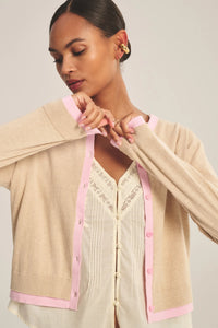 Velvet - Saylor - Lux Cotton Cashmere Cardigan in Sesame