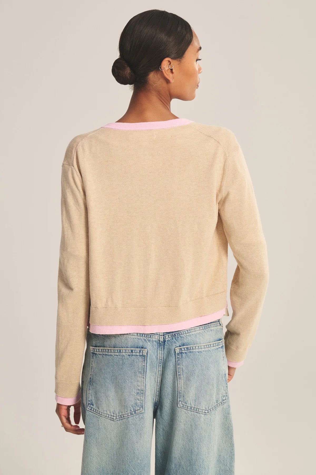 Velvet - Saylor - Lux Cotton Cashmere Cardigan in Sesame