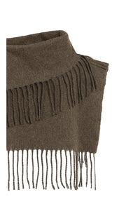 YAYA - Scarf Wrap with Twisted Fringes in Slate Black Brown