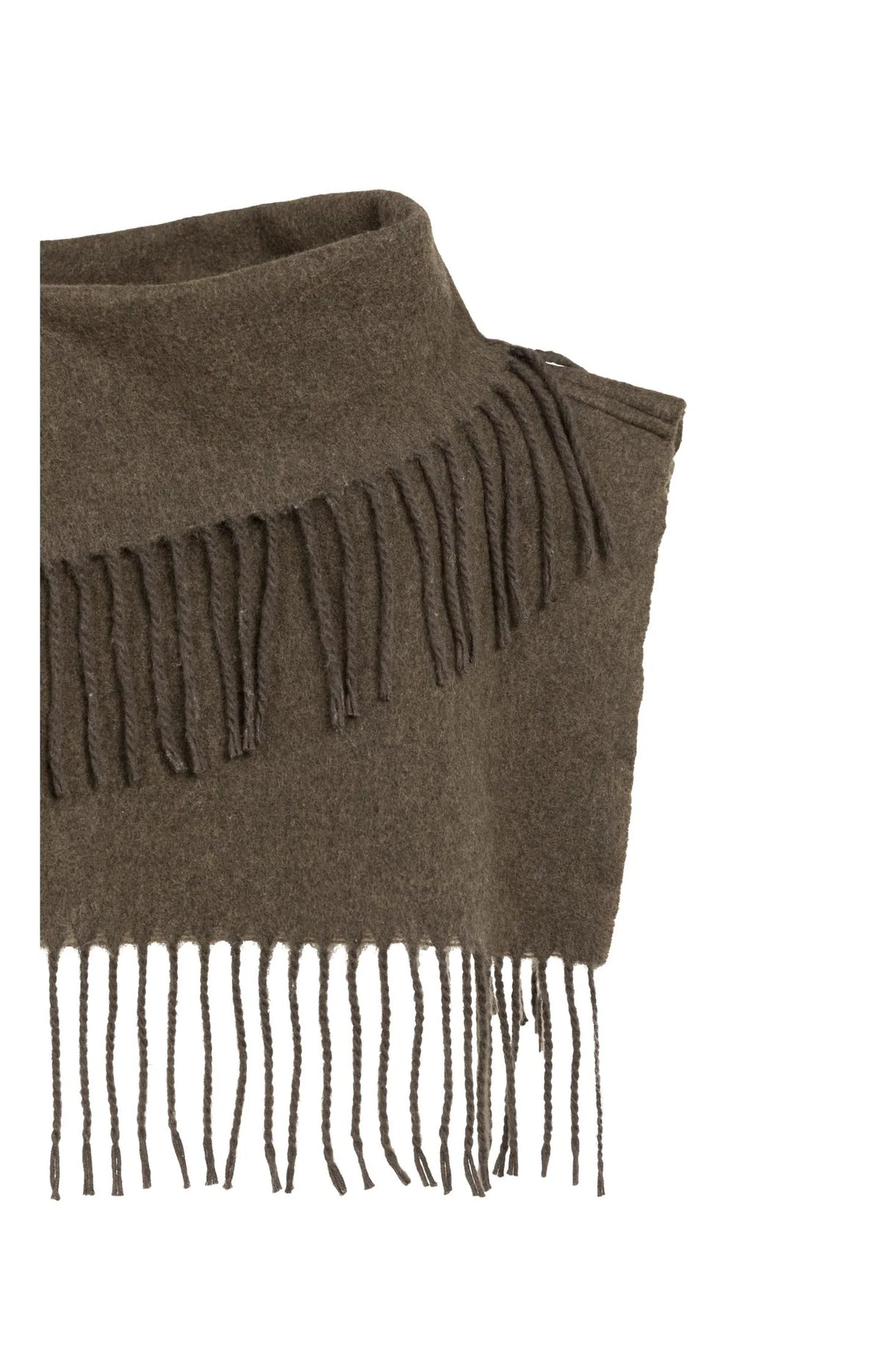 YAYA - Scarf Wrap with Twisted Fringes in Slate Black Brown