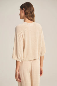 Velvet - Shelly - Linen Knit Top in Sand Castle