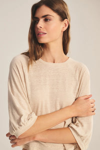 Velvet - Shelly - Linen Knit Top in Sand Castle