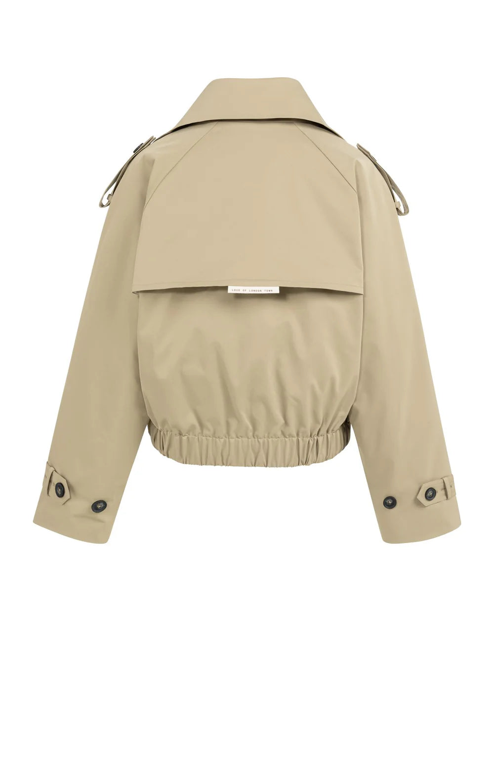 YAYA - Short Woven Trenchcoat Bomber Jacket in Khaki Green
