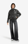 YAYA - Short Faux Leather Jacket in Anthracite Brown