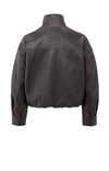 YAYA - Short Faux Leather Jacket in Anthracite Brown