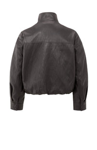 YAYA - Short Faux Leather Jacket in Anthracite Brown
