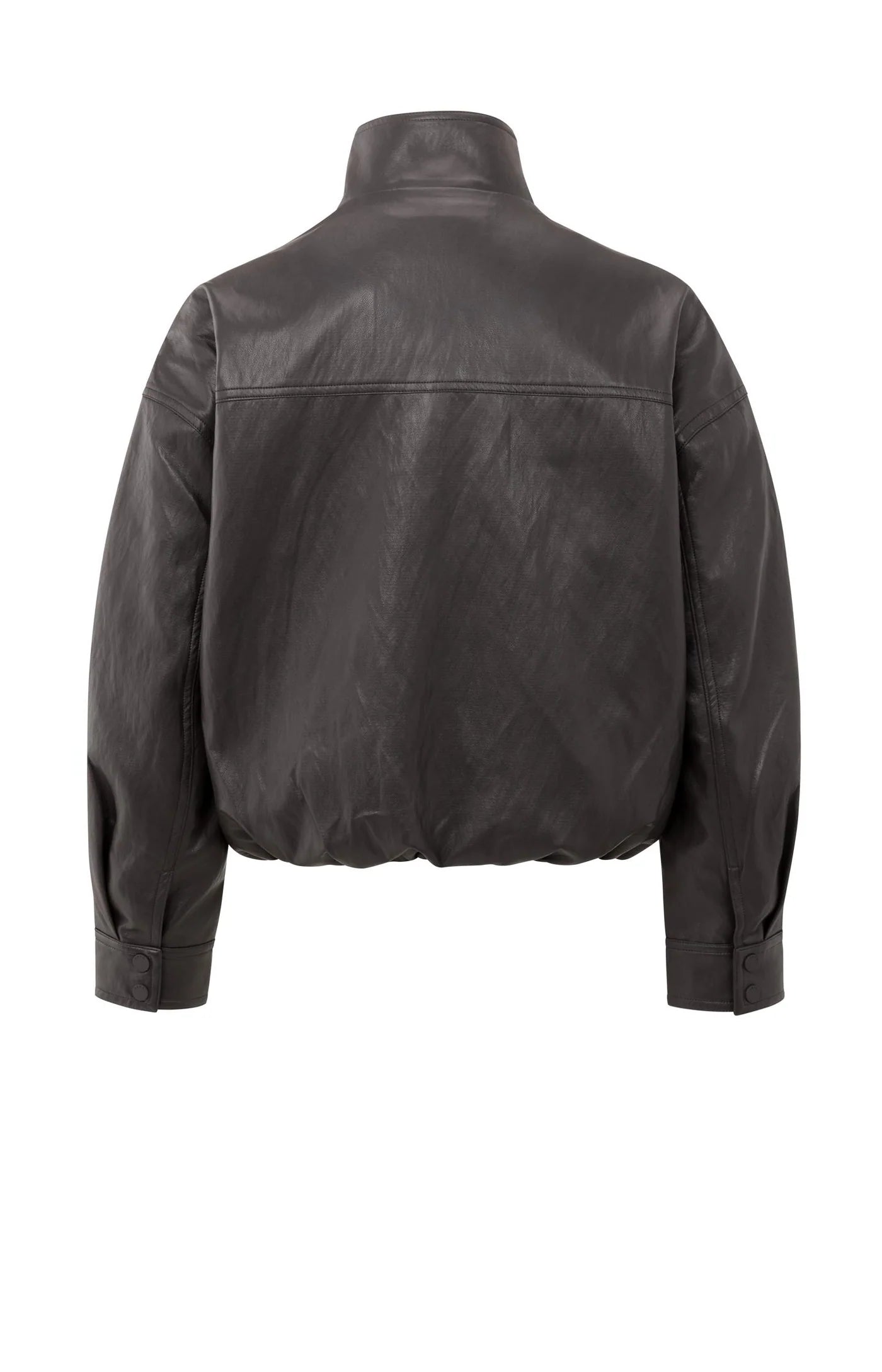 YAYA - Short Faux Leather Jacket in Anthracite Brown