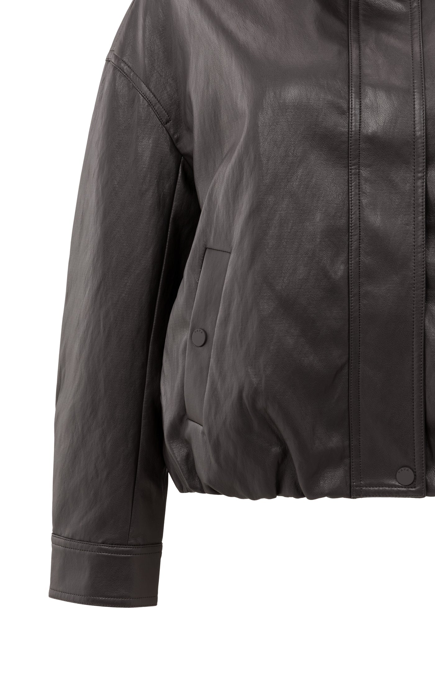 YAYA - Short Faux Leather Jacket in Anthracite Brown