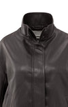 YAYA - Short Faux Leather Jacket in Anthracite Brown