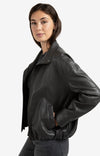 YAYA - Short Faux Leather Jacket in Anthracite Brown