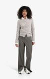 YAYA - Cardigan with Trim Detail in Taupe Grey Melange