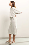 YAYA - Short Sleeve Sweatshirt with Cords in Grey Melange