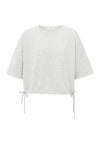 YAYA - Short Sleeve Sweatshirt with Cords in Grey Melange