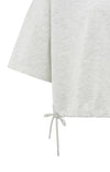 YAYA - Short Sleeve Sweatshirt with Cords in Grey Melange