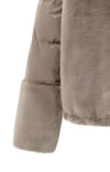 YAYA - Short Teddy Jacket with Padded Sleeves in Brown