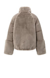 YAYA - Short Teddy Jacket with Padded Sleeves in Brown