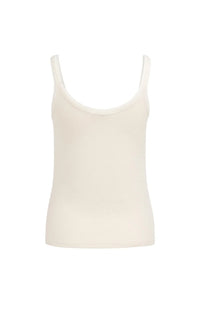 YAYA - Singlet with Mesh Edge in Creme Beige