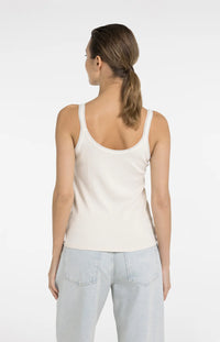 YAYA - Singlet with Mesh Edge in Creme Beige
