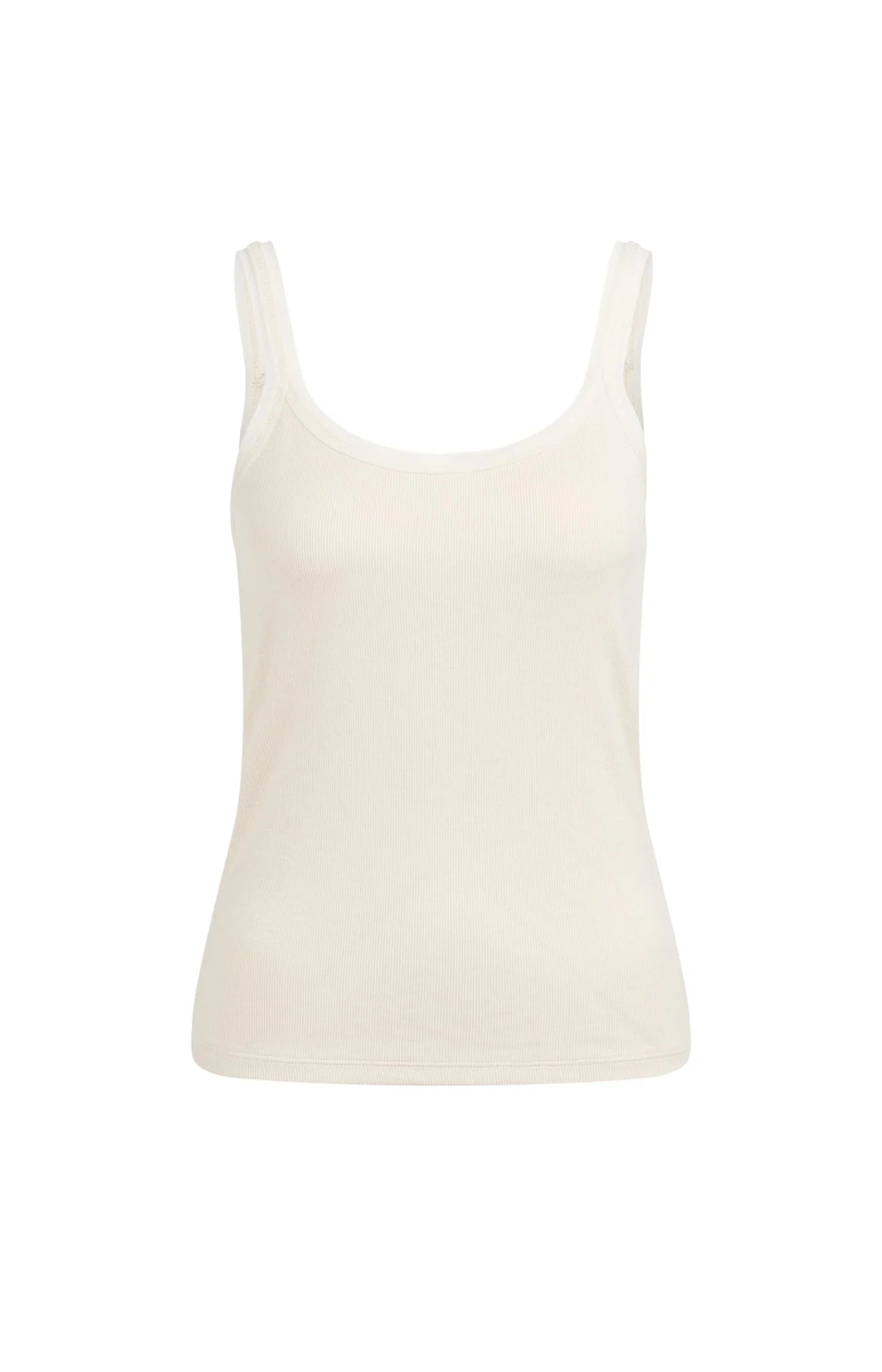 YAYA - Singlet with Mesh Edge in Creme Beige