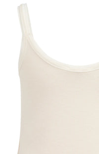 YAYA - Singlet with Mesh Edge in Creme Beige