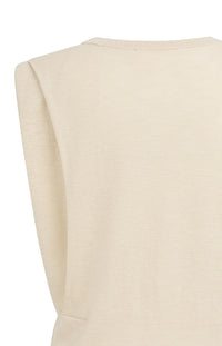 YAYA - Sleeveless Cardigan with Shoulder Detail in Cloud Creme White