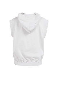 YAYA - Sleeveless Hoodie with Cords in Temple Grey
