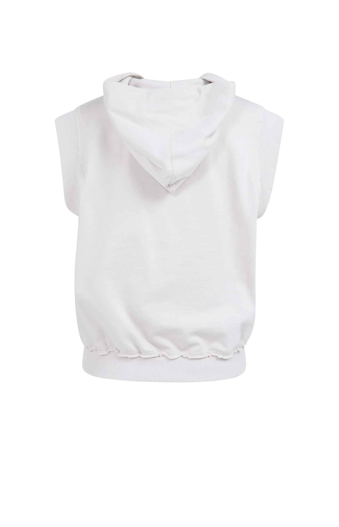 YAYA - Sleeveless Hoodie with Cords in Temple Grey