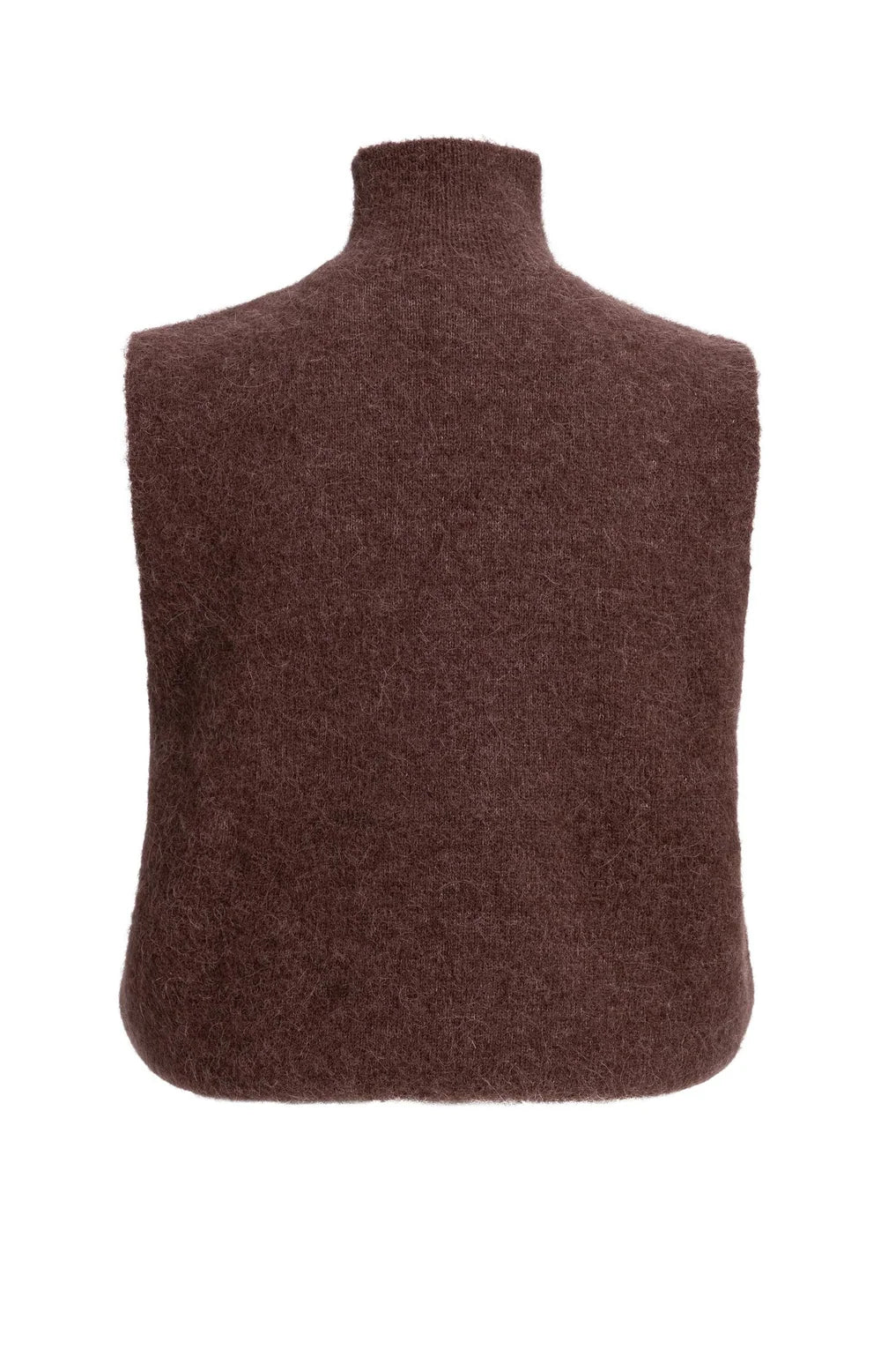 YAYA - Sleeveless High Neckline Sweater in Bitter Chocolate Red