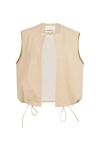 YAYA - Sleeveless Summer Jacket in Desert Beige