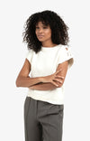 YAYA - Cable Details Sweater Top in Wool White