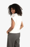YAYA - Cable Details Sweater Top in Wool White