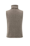 YAYA - Sleeveless Sweater with High Neck and Cable Detail
