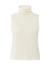 YAYA - Sleeveless Sweater with High Neck and Cable Detail