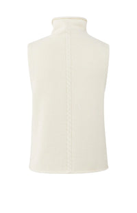 YAYA - Sleeveless Sweater with High Neck and Cable Detail